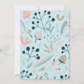 Rustisch pastblauw botanisch Baby shower Kaart (Achterkant)