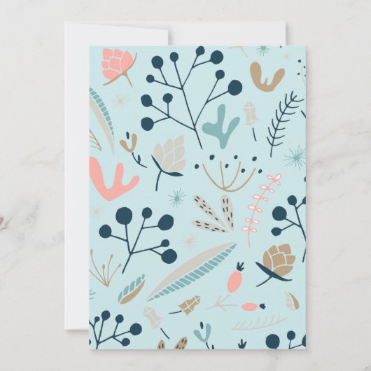 Rustisch pastblauw botanisch Baby shower Kaart (Achterkant)
