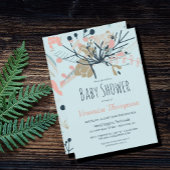 Rustisch pastblauw botanisch Baby shower Kaart
