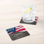 Rustisch Patriottisch Afstuderen Amerikaanse vlag Kartonnen Onderzetters (Insitu)