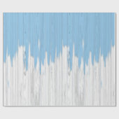 Rustisch patroon met blauwtong en witte houten pla cadeaupapier (Vlak)