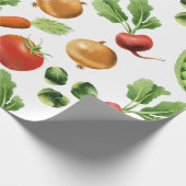 Rustisch patroon voor kleurrijke groenten cadeaupapier (Hoek)