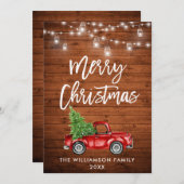 Rustisch penseellampje  kerst rondreis feestdagenkaart (Voorkant / Achterkant)