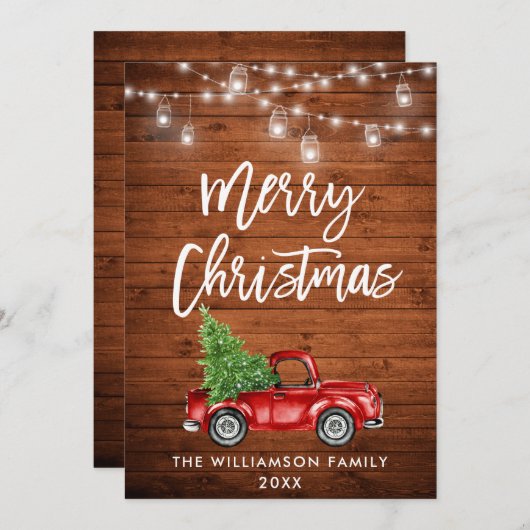 Rustisch penseellampje kerst rondreis feestdagenkaart (Voorkant / Achterkant)