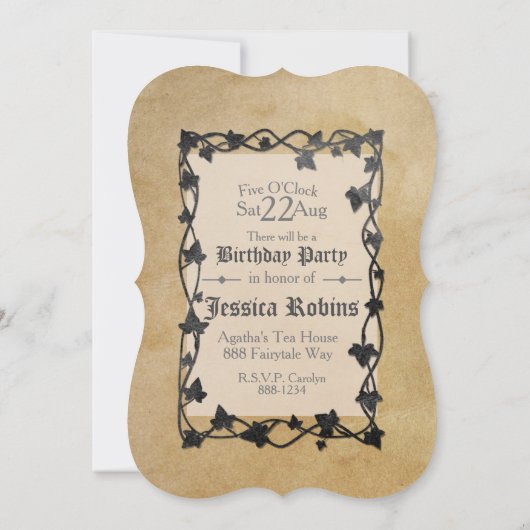 Rustisch perkamentpapier — Fairy Theme Castle Kaart (Achterkant)