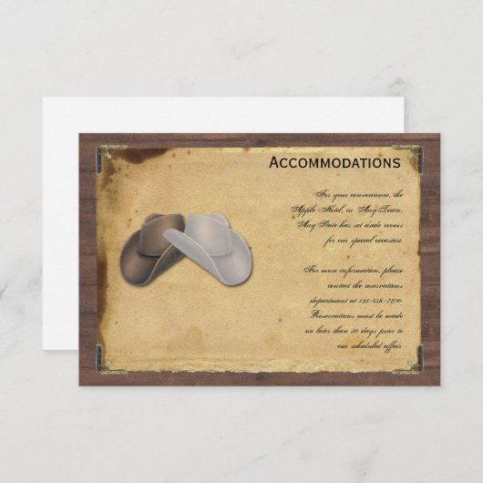 Rustisch Pet Cowboy Barbed Wire Wedding Informatiekaartje (Voorkant / Achterkant)