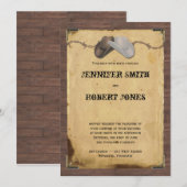 Rustisch Pet Cowboy Barbed Wire Wedding Kaart (Voorkant / Achterkant)
