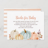Rustisch pompoen Baby shower - Breng een boekenbro Uitnodiging Briefkaart (Voorkant / Achterkant)