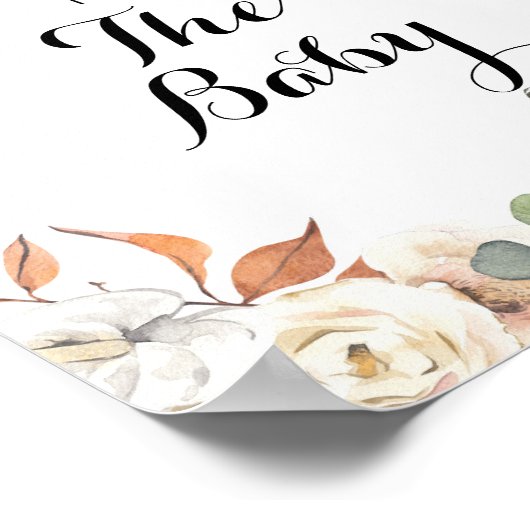 Rustisch pompoen Baby shower Verlangt Baby Poster (Hoek)