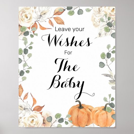 Rustisch pompoen Baby shower Verlangt Baby Poster (Voorkant)