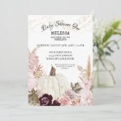 Rustisch pompoen pampas gras Baby shower in Kaart (Staand voorkant)