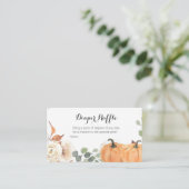 Rustisch pompoenBaby shower - Draagbare Raffle-kaa Informatiekaartje (Staand voorkant)