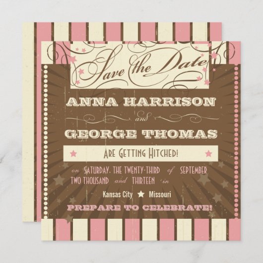 Rustisch Poster: Aardbei Mousse Save the Date (Voorkant / Achterkant)