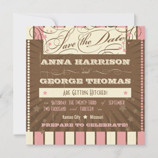 Rustisch Poster: Aardbei Mousse Save the Date (Voorkant)