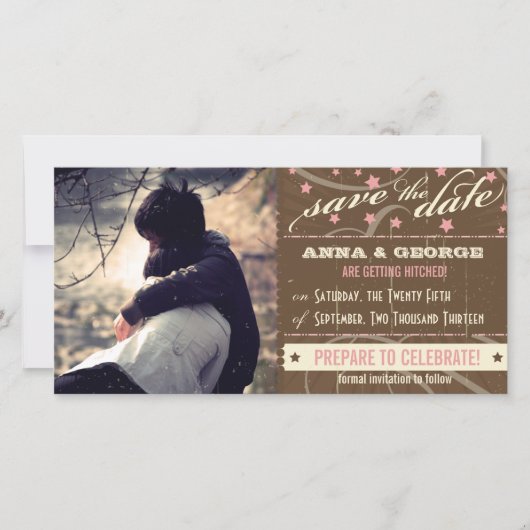 Rustisch Poster: Aardbei Mousse Save the Date (Voorkant)