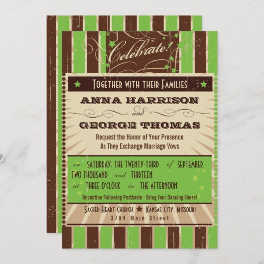 Rustisch Poster: Apple Green Custom Wedding Kaart (Voorkant / Achterkant)