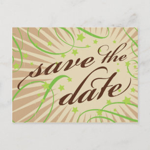 Rustisch Poster: Apple Green Save the Date Aankondigingskaart