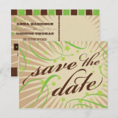 Rustisch Poster: Apple Green Save the Date Aankondigingskaart (Voorkant / Achterkant)