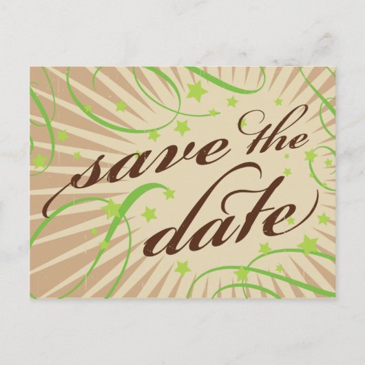Rustisch Poster: Apple Green Save the Date Aankondigingskaart (Voorkant)