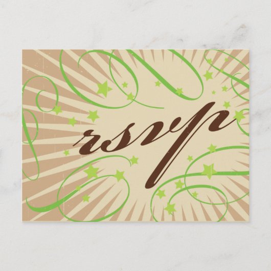 Rustisch Poster: Apple Green Wedding RSVP Uitnodiging Briefkaart (Voorkant)