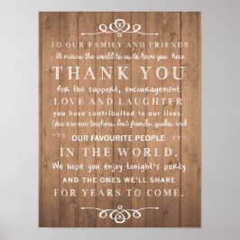 Rustisch poster - bedankt voor je trouwbord