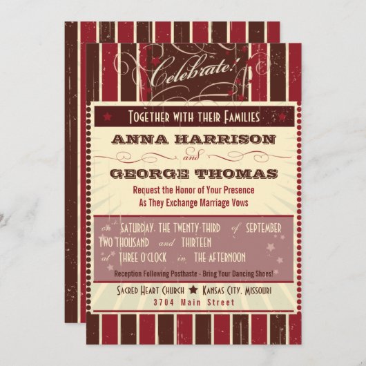 Rustisch Poster: Chocolade Burgundy - Aangepast hu Kaart (Voorkant / Achterkant)