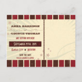 Rustisch Poster: Chocolade Burgundy Save the Date Aankondigingskaart (Achterkant)