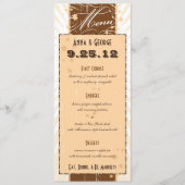 Rustisch Poster: Menu Cream & Brown Custom Wedding (Voorkant)