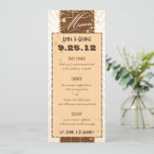 Rustisch Poster: Menu Cream & Brown Custom Wedding (Staand voorkant)