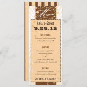 Rustisch Poster: Menu Cream & Brown Custom Wedding (Voorkant / Achterkant)
