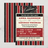 Rustisch Poster: rood en zwart, aangepast huwelijk Kaart (Voorkant / Achterkant)