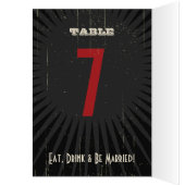 Rustisch Poster: rood en zwart tabelnummer (Binnen (Links))