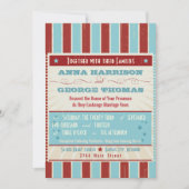 Rustisch Poster: rood, wit en blauw aangepast huwe Kaart (Voorkant)