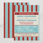 Rustisch Poster: rood, wit en blauw aangepast huwe Kaart (Voorkant / Achterkant)