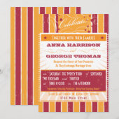 Rustisch Poster: Roze en Oranje aangepast huwelijk Kaart (Voorkant / Achterkant)