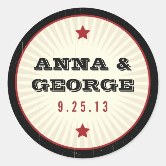 Rustisch Poster: Sticker rood en zwart (Voorkant)