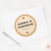 Rustisch Poster: Sticker van crème en bruin huweli (Envelop)