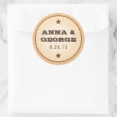 Rustisch Poster: Sticker van crème en bruin huweli (Tas)