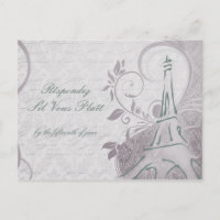 Rustisch Poster: Subtiel Blauwgroen en Paars RSVP