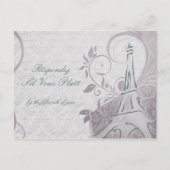 Rustisch Poster: Subtiel Blauwgroen en Paars RSVP Uitnodiging Briefkaart (Voorkant)