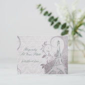 Rustisch Poster: Subtiel Blauwgroen en Paars RSVP Uitnodiging Briefkaart (Staand voorkant)