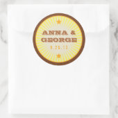 Rustisch Poster: Tropische Sun Sticker-zegel Ronde Sticker (Tas)