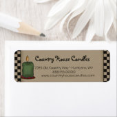 Rustisch primitief kaarsenetiket met landcontrole etiket (Insitu)