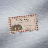 Rustisch primitief land Homespun Log Cabin Magnet Magnetisch Visitekaartje (Voorbeeld)