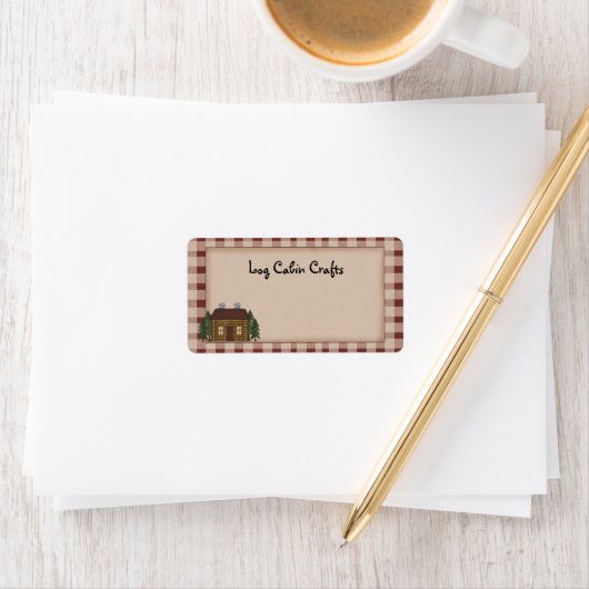 Rustisch primitief land Homespun Log Cabin Ship L Etiket (Insitu)