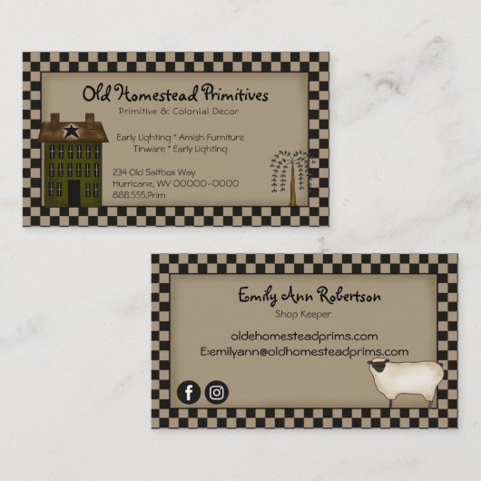 Rustisch primitief land van de Wilde Boom van Salt Visitekaartje (Voorkant / Achterkant)