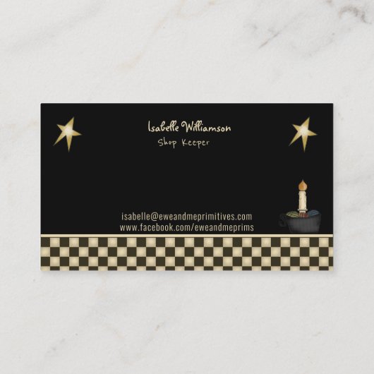 Rustisch primitief land visitekaartje (Achterkant)