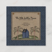 Rustisch primitief landschap Saltbox House op Kraf Vierkante Visitekaartje (Voorkant)