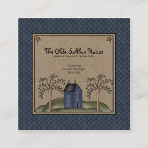 Rustisch primitief landschap Saltbox House op Kraf Vierkante Visitekaartje