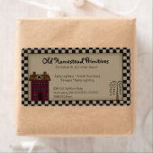 Rustisch primitief Rood Zoutbox Wilde Boom Land Etiket (Insitu)